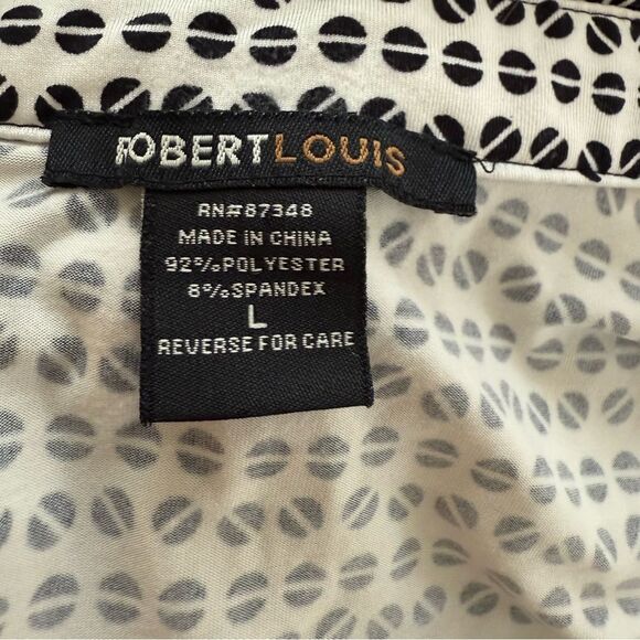 Robert Louis Black and White Cap Sleeve Drawstring Dress size Large - Picture 4 of 8